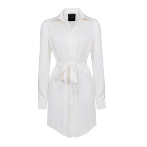LOLA TARA Aspen Shirt Dress in Ivory, Size 6